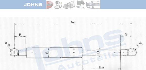 Johns 55 53 95-92 - Gāzes atspere, Bagāžas / Kravas nodalījuma vāks ps1.lv