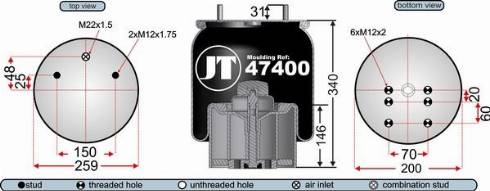 Juratek JAA47401E - Pneimoatsperes spilvens, Pneimopiekare ps1.lv