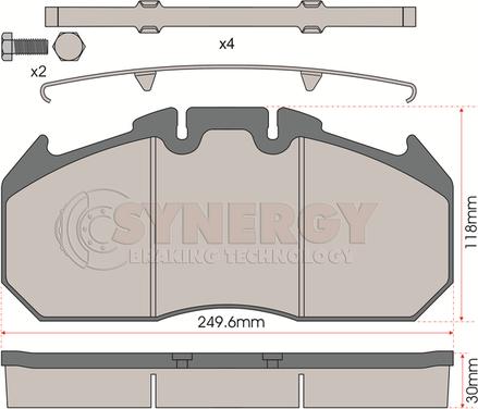 DT Spare Parts 2.94076 - Bremžu uzliku kompl., Disku bremzes ps1.lv