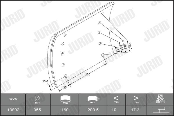 Jurid 1989204040 - Bremžu uzliku kompl., Trumuļu bremzes ps1.lv