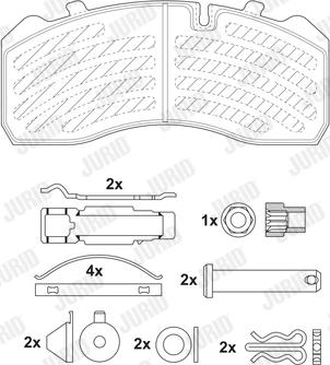 Jurid 2909305390 - Bremžu uzliku kompl., Disku bremzes ps1.lv