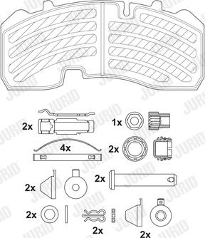 Jurid 2916505390 - Bremžu uzliku kompl., Disku bremzes ps1.lv