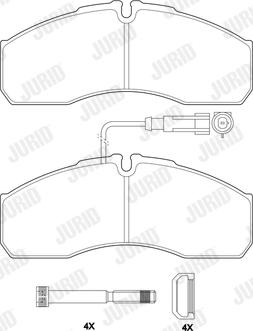 Jurid 2916009562 - Bremžu uzliku kompl., Disku bremzes ps1.lv