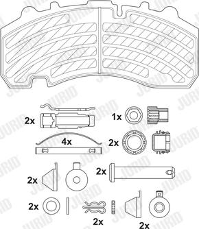 Jurid 2916705390 - Bremžu uzliku kompl., Disku bremzes ps1.lv