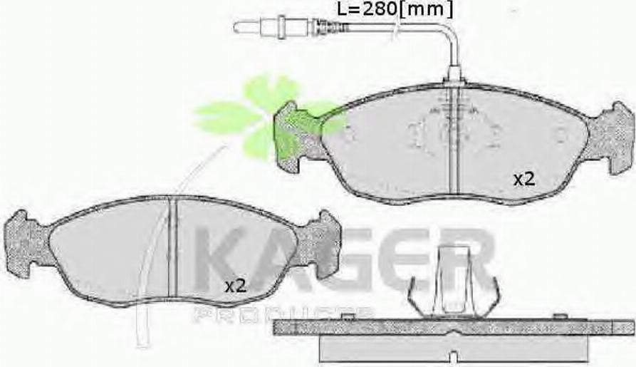 Kager 35-0010 - Bremžu uzliku kompl., Disku bremzes ps1.lv