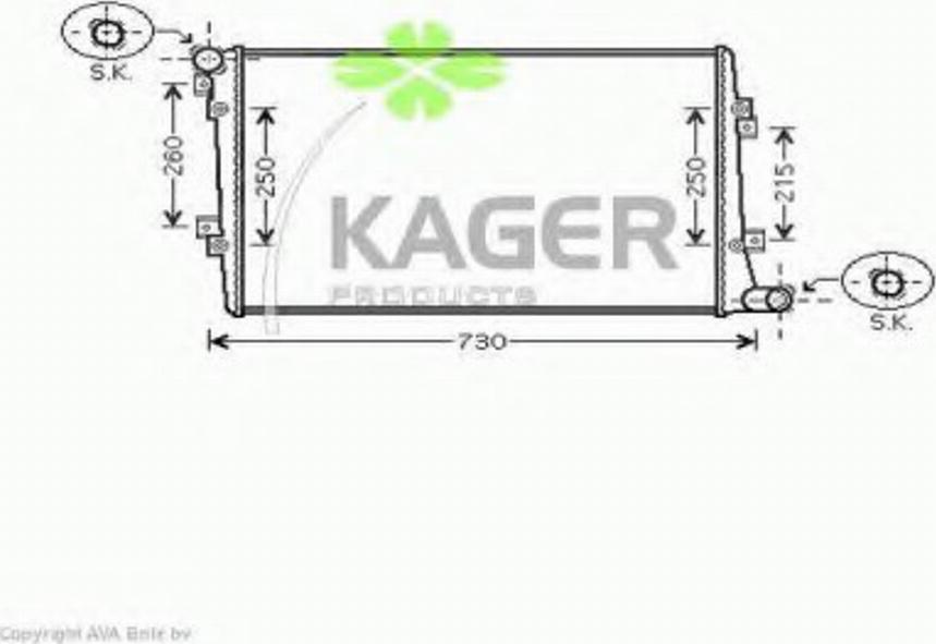 Kager 31-2845 - Radiators, Motora dzesēšanas sistēma ps1.lv