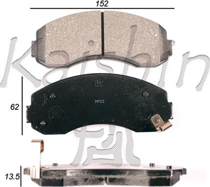 Kaishin FK11204 - Bremžu uzliku kompl., Disku bremzes ps1.lv