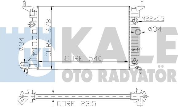 KALE OTO RADYATÖR 151200 - Radiators, Motora dzesēšanas sistēma ps1.lv