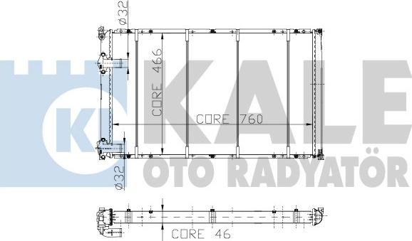 KALE OTO RADYATÖR 162200 - Radiators, Motora dzesēšanas sistēma ps1.lv