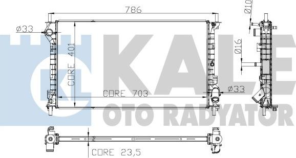 KALE OTO RADYATÖR 180800 - Radiators, Motora dzesēšanas sistēma ps1.lv