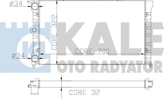 KALE OTO RADYATÖR 139700 - Radiators, Motora dzesēšanas sistēma ps1.lv