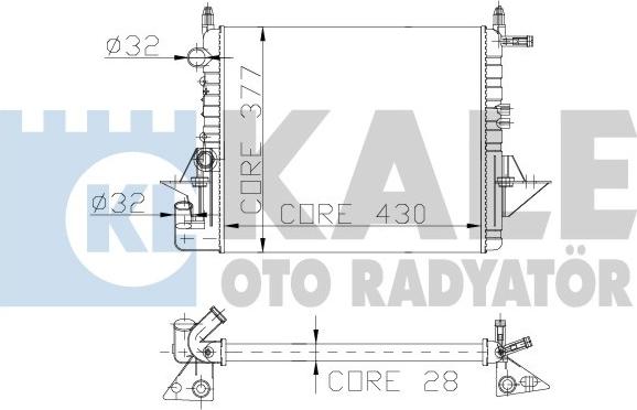 KALE OTO RADYATÖR 130400 - Radiators, Motora dzesēšanas sistēma ps1.lv