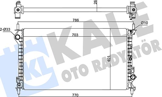 KALE OTO RADYATÖR 124200 - Radiators, Motora dzesēšanas sistēma ps1.lv