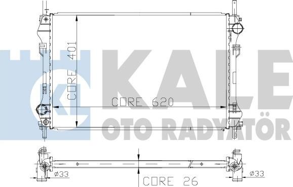 KALE OTO RADYATÖR 126400 - Radiators, Motora dzesēšanas sistēma ps1.lv