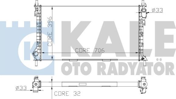 KALE OTO RADYATÖR 174799 - Radiators, Motora dzesēšanas sistēma ps1.lv