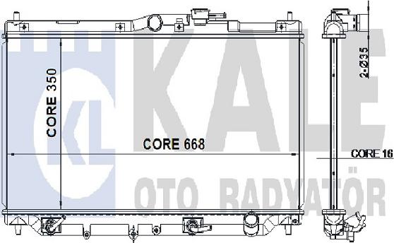 KALE OTO RADYATÖR 349900 - Radiators, Motora dzesēšanas sistēma ps1.lv