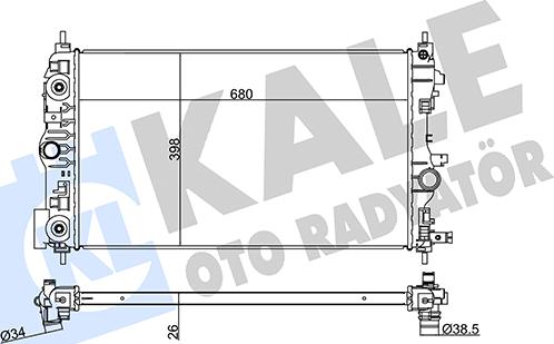 KALE OTO RADYATÖR 349300 - Radiators, Motora dzesēšanas sistēma ps1.lv