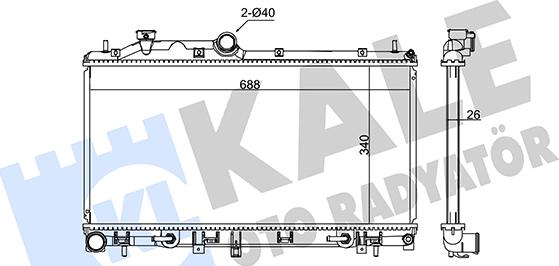 KALE OTO RADYATÖR 346025 - Radiators, Motora dzesēšanas sistēma ps1.lv