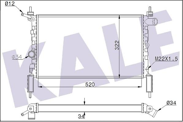 KALE OTO RADYATÖR 346195 - Radiators, Motora dzesēšanas sistēma ps1.lv