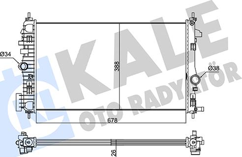 KALE OTO RADYATÖR 346180 - Radiators, Motora dzesēšanas sistēma ps1.lv