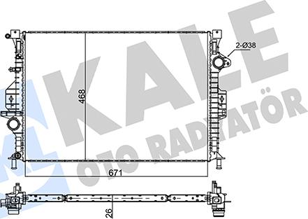 KALE OTO RADYATÖR 346120 - Radiators, Motora dzesēšanas sistēma ps1.lv