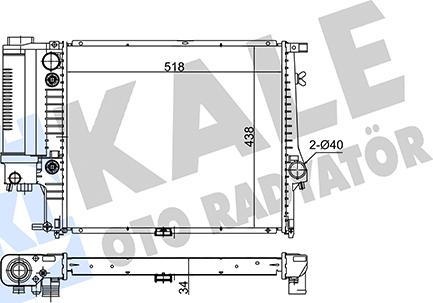 KALE OTO RADYATÖR 348900 - Radiators, Motora dzesēšanas sistēma ps1.lv