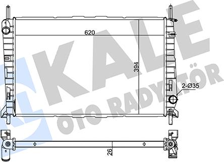 KALE OTO RADYATÖR 348455 - Radiators, Motora dzesēšanas sistēma ps1.lv