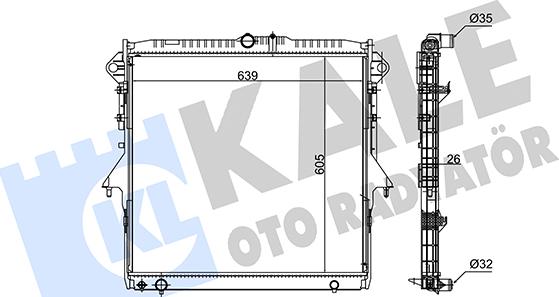 KALE OTO RADYATÖR 348450 - Radiators, Motora dzesēšanas sistēma ps1.lv