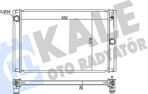 KALE OTO RADYATÖR 348425 - Radiators, Motora dzesēšanas sistēma ps1.lv