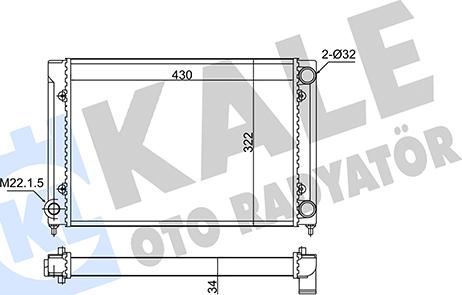 KALE OTO RADYATÖR 348280 - Radiators, Motora dzesēšanas sistēma ps1.lv