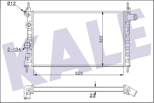 KALE OTO RADYATÖR 342430 - Radiators, Motora dzesēšanas sistēma ps1.lv