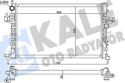 KALE OTO RADYATÖR 347495 - Radiators, Motora dzesēšanas sistēma ps1.lv