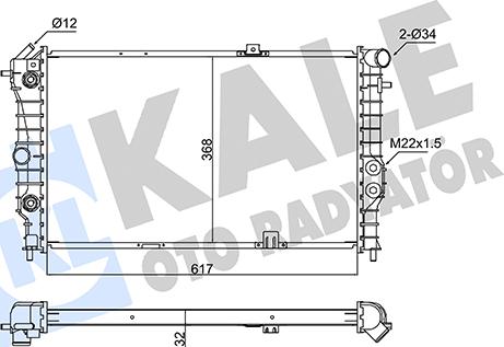 KALE OTO RADYATÖR 347480 - Radiators, Motora dzesēšanas sistēma ps1.lv