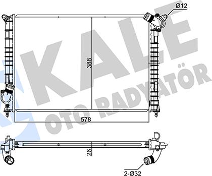 KALE OTO RADYATÖR 347265 - Radiators, Motora dzesēšanas sistēma ps1.lv