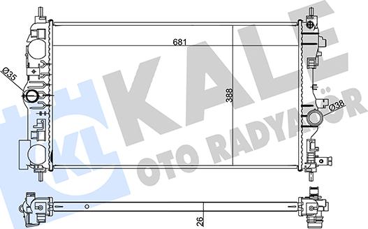 KALE OTO RADYATÖR 354115 - Radiators, Motora dzesēšanas sistēma ps1.lv