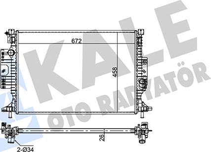 KALE OTO RADYATÖR 354265 - Radiators, Motora dzesēšanas sistēma ps1.lv