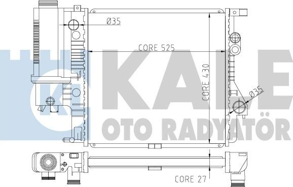 KALE OTO RADYATÖR 354700 - Radiators, Motora dzesēšanas sistēma ps1.lv