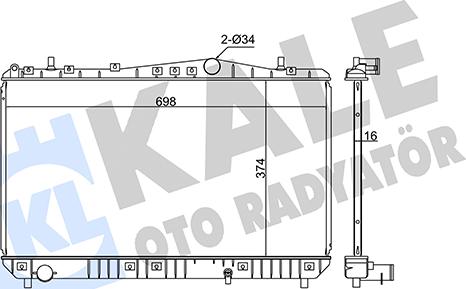 KALE OTO RADYATÖR 355500 - Radiators, Motora dzesēšanas sistēma ps1.lv