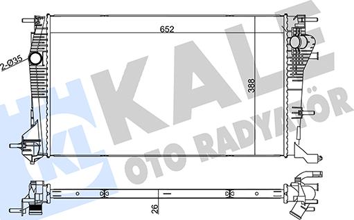 KALE OTO RADYATÖR 355840 - Radiators, Motora dzesēšanas sistēma ps1.lv