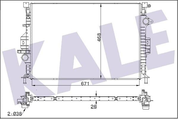 KALE OTO RADYATÖR 355800 - Radiators, Motora dzesēšanas sistēma ps1.lv