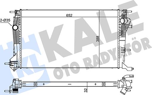 KALE OTO RADYATÖR 355835 - Radiators, Motora dzesēšanas sistēma ps1.lv