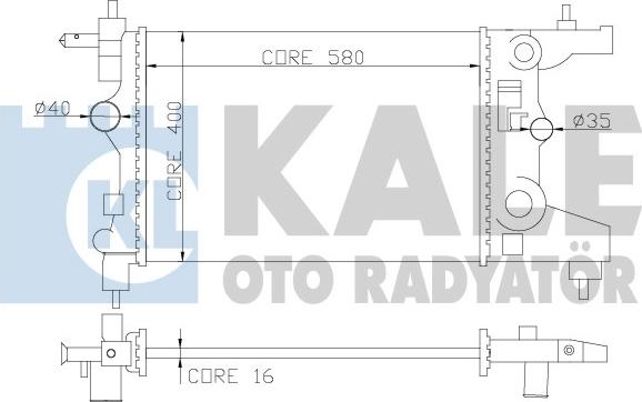KALE OTO RADYATÖR 355200 - Radiators, Motora dzesēšanas sistēma ps1.lv