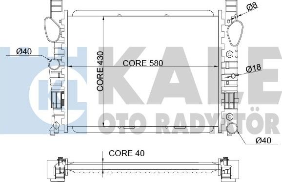 KALE OTO RADYATÖR 351800 - Radiators, Motora dzesēšanas sistēma ps1.lv