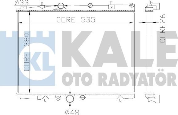 KALE OTO RADYATÖR 364500 - Radiators, Motora dzesēšanas sistēma ps1.lv