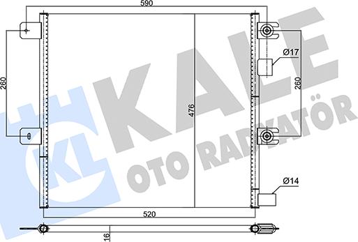 KALE OTO RADYATÖR 360140 - Kondensators, Gaisa kond. sistēma ps1.lv