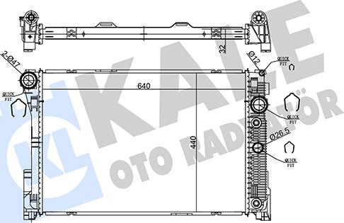 KALE OTO RADYATÖR 360180 - Radiators, Motora dzesēšanas sistēma ps1.lv