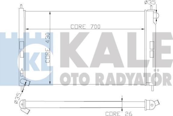 KALE OTO RADYATÖR 362100 - Radiators, Motora dzesēšanas sistēma ps1.lv