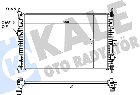 KALE OTO RADYATÖR 362345 - Radiators, Motora dzesēšanas sistēma ps1.lv