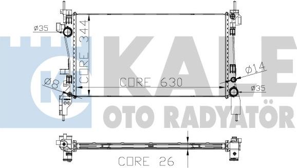 KALE OTO RADYATÖR 308400 - Radiators, Motora dzesēšanas sistēma ps1.lv