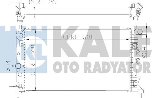 KALE OTO RADYATÖR 374100 - Radiators, Motora dzesēšanas sistēma ps1.lv